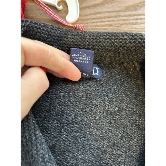 Vintage 90s Lambswool Collared Cardigan Sweater Coat Grunge Gray - Picture 4 of 11